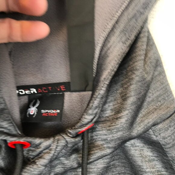 Spyder Active Mens Hoodie Sweatshirt Large Pullover Activewear Workout Gray - Picture 6 of 12